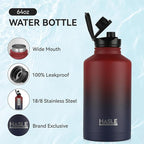 HASLE OUTFITTERS Half Gallon Insulated Water Bottles 64 oz, Stainless Steel - Image 2