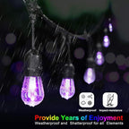Mlambert 144Ft Multicolor Outdoor Patio Lights, Dimmable RGB Cafe String Lights - Image 8