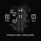 IRON °FLASK Camping & Hiking Hydration Flask - 32 oz Black Marquina - Image 4