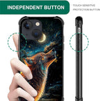 for iPhone 14 Case, Star Cave Hungry Wolf Pattern Graphic Design Girl Boy Soft - Image 4