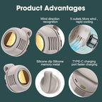 Portable Silent Mini Bladeless Fan Clip On, Small Clip Fan, Adjustable 3 Speeds - Image 5