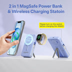 Magnetic Portable Charger Built-in Cables, 10000mAh Fast Charging Wireless - Image 2