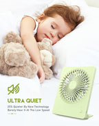 Zuvas Desk Fan Battery Operated Fan Rechargeable 180°Tilt Folding Personal Fan - Image 2
