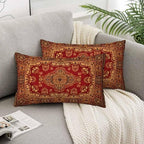 Red Oriental Persias Couch Pillow Covers 12 X 20 Boho Set of 2 Pillowcases - Image 5