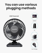 Gaiatop USB Desk Fan, Small But Powerful, Personal Portable Quiet 3 Speeds - Image 8