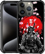 for iPhone 16 Pro Case, Sakura Japanese Samurai Pattern Graphic Design Girl Boy by FKBRCL4U