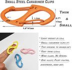 Small Carabiner Clips 1.6 inch Metal Double Sided Spring Gate Snap Hooks - Image 5