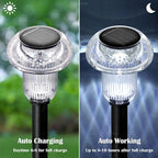 Priddop Solar Lights Outdoor Pathway Waterproof 8 Pack Cold White LED Acrylic - Image 2