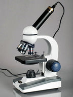 AmScope M150C-PB10-WM Compound Monocular Microscope, WF10x and WF25x Eyepieces - Image 3