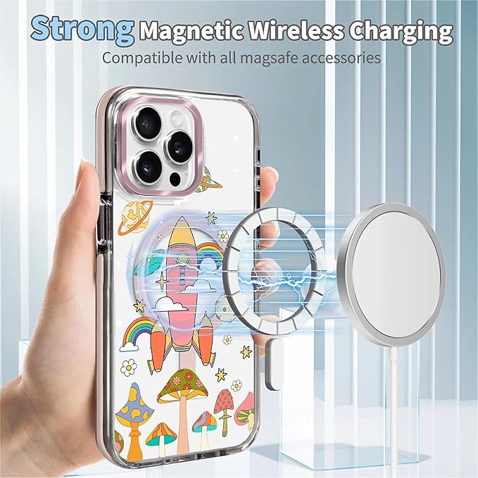 Case for iPhone 15 Pro Max, Spaceship Mushroom Phone Case Design，for Women - Image 4