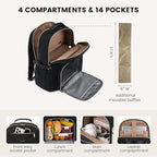 LOVEVOOK Lunch Backpack with Lunch Compartment, 15.6 Inch Laptop Work Travel - Image 4
