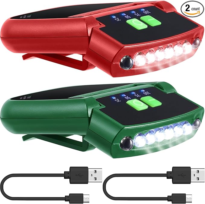 Mudder LED Clip on Cap Lights USB Rechargeable Cap Flashlight Clip Waterproof by Mudder