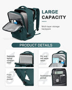 WONHOX Large Travel Backpack Carry on Flight Approved Laptop Work Business - Image 4