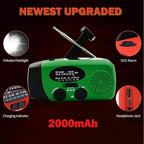 2000mAh Weather Emergency Radio, Portable Solar AM/FM/NOAA Hand Crank Radio - Image 2