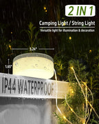 Solar Camping String Lights, 39.4 FT Fairy String Light, 4 in 1 Portable - Image 3