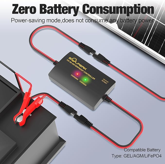 SOLPERK 25W 12V Solar Battery Charger, Waterpoof Solar Panel Kit - Image 7