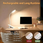 Reading Light, 28 LEDs Rechargeable Clip on Lamp, 3 Color x 3 Brightness Clip - Image 4