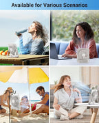 WHATOOK Small Desk Fan Personal Fans: 5000mah 25 Hours Battery Office Quiet - Image 7