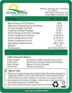 SUNER POWER 30W 12V Solar Battery Charger Maintainer, Built-in Smart MPPT - Image 7