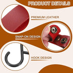 uxcell 5pcs PU Leather Hooks, Leather Straps - Image 3