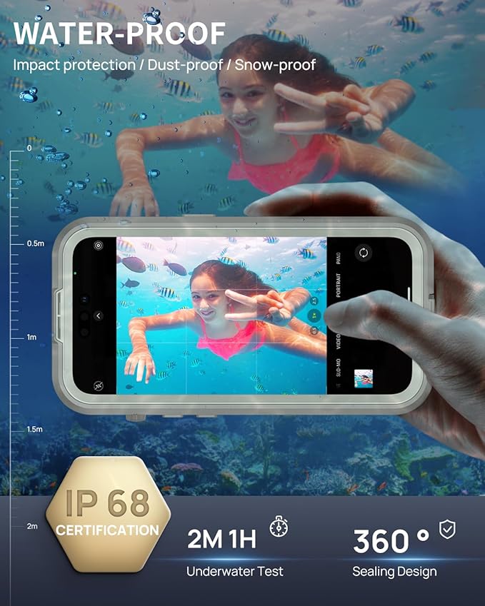 Lanhiem Magnetic for iPhone 15 Pro Max Case, IP68 Waterproof Dustproof Case - Image 3