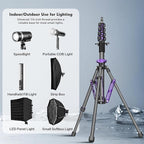 FreeSea 6.9ft/2.1m Carbon Fiber Light Stand, 4.4lbs Load, Travel Tripod - Image 7
