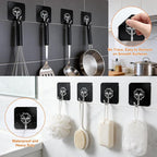 DDMY Black Heavy Duty Adhesive Hooks 2026 Upgraded 50lbs（Max） Sticky Wall Hooks - Image 4