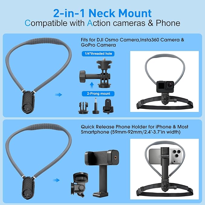 Camera Phone Chest Mount for GoPro, Adjustable Strap Chest POV Phone Holder - Image 3