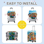 ANNA QUEEN Mediterranean Town Luggage Cover, Coastal City Suitcase Protector - Image 5