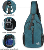 WATERFLY Crossbody Sling Backpack Sling Bag Travel Hiking Chest Bags Daypack - Image 4