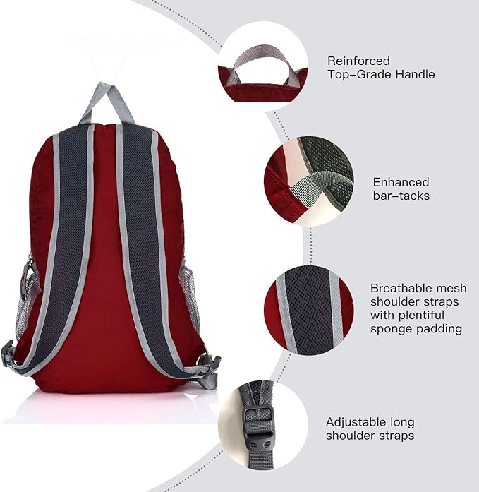 Outlander 20L/33L- Most Durable Packable Lightweight Travel Hiking Backpack - Image 4