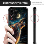 for Samsung Galaxy S21 Case, Star Cave Hungry Wolf Pattern Graphic Design Girl - Image 3