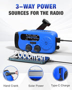 Emergency Hand Crank Radio Emgykit - 2000mAh/7400mWh AM/FM/NOAA Solar Hand - Image 6