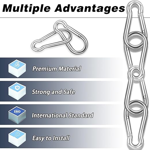 100 PCS 3'' Spring Snap Hook Carabiner, M8 5/16 Inch Galvanized Silver Steel - Image 5