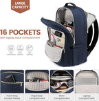 LOVEVOOK Laptop Backpack for Women 17.3 inch, Cute Womens Travel Backpack Purse - Image 3