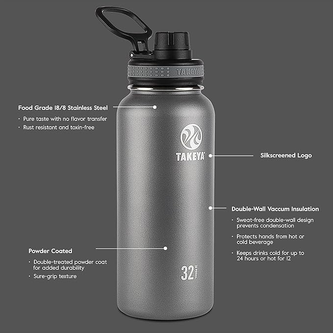 Takeya Originals 32 oz Vacuum Insulated Stainless Steel Water Bottle - Image 4