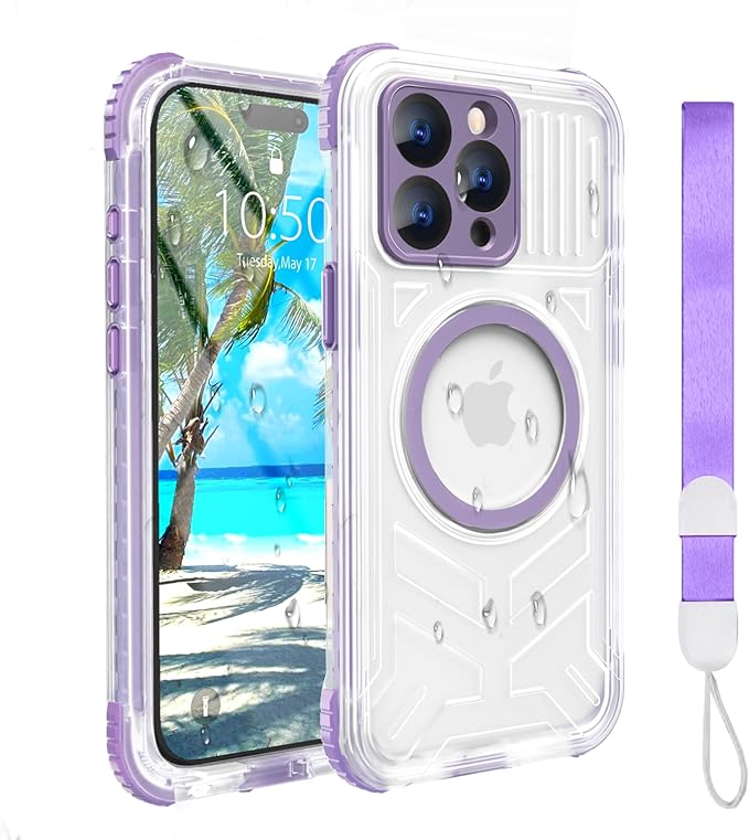 for iPhone 15 Pro Waterproof Case, IP68 Underwater Case Built-in Screen by EVCING