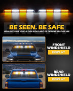 HLauto 604N Emergency Dash Strobe Lights: 2x16.8 inch Amber White Security - Image 3
