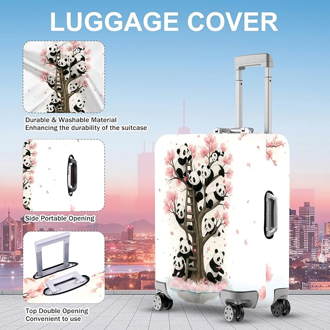 ANNA QUEEN Panda Luggage Cover, Cute Panda Tree Suitcase Protector, Stretchable - Image 2