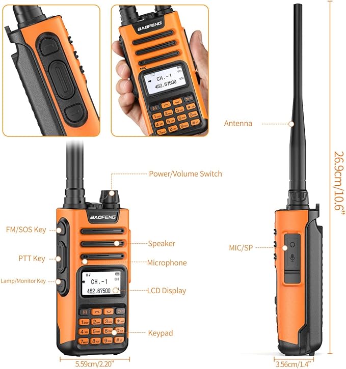 BAOFENG GM-15 Pro 8W GMRS Radio, Long Range Two Way Radio Rechargeable - Image 7