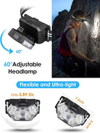 Lsnisni 9 LED Headlamp, 2000 Lumen Super Bright Head Lamp - Image 4