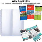 30 Pack 60 Pockets 4.5x11” Folded Map Sleeves, Ultra-Clear Brochure Organizer - Image 4
