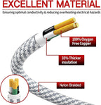 16/3 Flat Plug Braided Extension Cord 15 FT, Indoor 3 Prong Grounded Low - Image 2