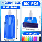 Teenyyou 100 Pack Collapsible Water Bottles Bulk 16oz Foldable Water Bottles - Image 2