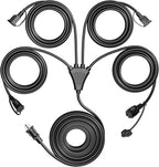 Eversimpleinc Black 1 to 4 Splitter Extension Cord, 3 Prong Plug by EversimpleInc