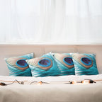 Ambesonne Feather Throw Pillow Cushion Case Pack of 4, Close up Pattern of - Image 6