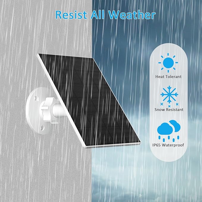 2W Solar Panel for Security Camera Outdoor, USB/USB-C Charger - Image 4
