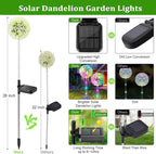 WdtPro Solar Lights Outdoor Garden Decor, 6 Pack Solar Flower Lights, 2 Modes - Image 2