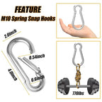 EPHECH 20PCS 4" Heavy Duty Spring Snap Hook, M10 3/8" Galvanized Steel Snap - Image 2