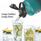 Water Bottle Insulated 32oz 40oz 64oz 128oz Straw Lid Spout Lid & 3 Lids - Image 8